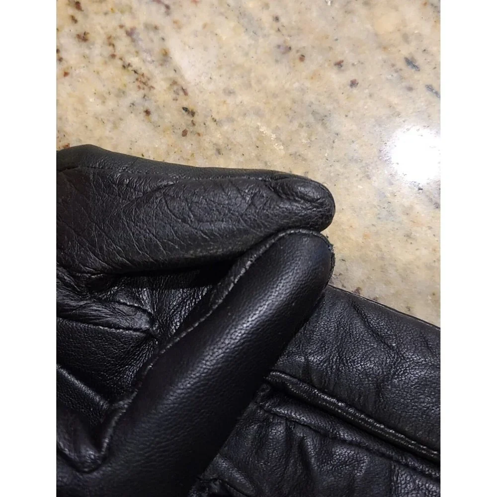 Thinsulate Insulation Women's Size L Black Soft Leather Quilted 40 Gram Biker
